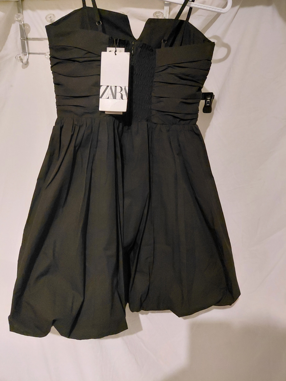 Zara Black Strapless Pleated Cocktail Dress